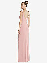 Rear View Thumbnail - Rose Wide Strap Slash Cutout Empire Dress with Front Slit