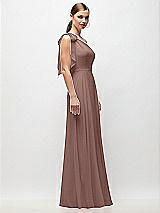 Side View Thumbnail - Sienna Draped One-Shoulder Maxi Dress with Scarf Bow