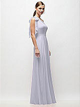 Side View Thumbnail - Silver Dove Draped One-Shoulder Maxi Dress with Scarf Bow