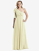 Alt View 3 Thumbnail - Butter Yellow Empire Waist Shirred Skirt Convertible Sash Tie Maxi Dress