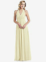 Alt View 5 Thumbnail - Butter Yellow Empire Waist Shirred Skirt Convertible Sash Tie Maxi Dress