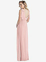 Alt View 2 Thumbnail - Rose Empire Waist Shirred Skirt Convertible Sash Tie Maxi Dress