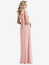 Alt View 4 Thumbnail - Rose Empire Waist Shirred Skirt Convertible Sash Tie Maxi Dress