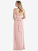 Alt View 7 Thumbnail - Rose Empire Waist Shirred Skirt Convertible Sash Tie Maxi Dress