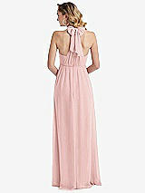 Rear View Thumbnail - Rose Empire Waist Shirred Skirt Convertible Sash Tie Maxi Dress
