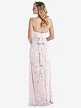 Alt View 7 Thumbnail - Watercolor Print Empire Waist Shirred Skirt Convertible Sash Tie Maxi Dress