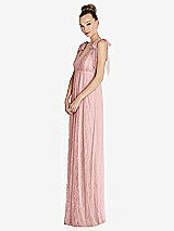 Side View Thumbnail - Rose Empire Waist Convertible Sash Tie Lace Maxi Dress