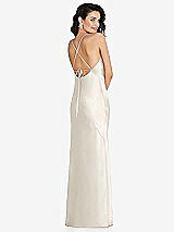 Rear View Thumbnail - Ivory V-Neck Convertible Strap Bias Slip Dress with Front Slit