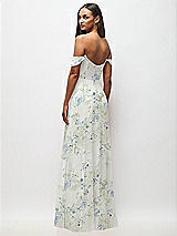 Rear View Thumbnail - Bleu Garden Off-the-Shoulder Basque Neck Maxi Dress with Flounce Sleeves