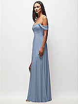 Side View Thumbnail - Cloudy Off-the-Shoulder Basque Neck Maxi Dress with Flounce Sleeves