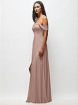 Side View Thumbnail - Neu Nude Off-the-Shoulder Basque Neck Maxi Dress with Flounce Sleeves