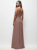 Rear View Thumbnail - Sienna Off-the-Shoulder Basque Neck Maxi Dress with Flounce Sleeves