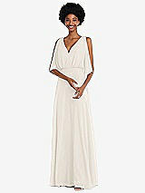 Alt View 1 Thumbnail - Ivory V-Neck Split Sleeve Blouson Bodice Maxi Dress