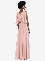 Alt View 3 Thumbnail - Rose V-Neck Split Sleeve Blouson Bodice Maxi Dress
