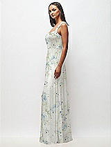 Side View Thumbnail - Bleu Garden Contoured Wide Strap Sweetheart Maxi Dress