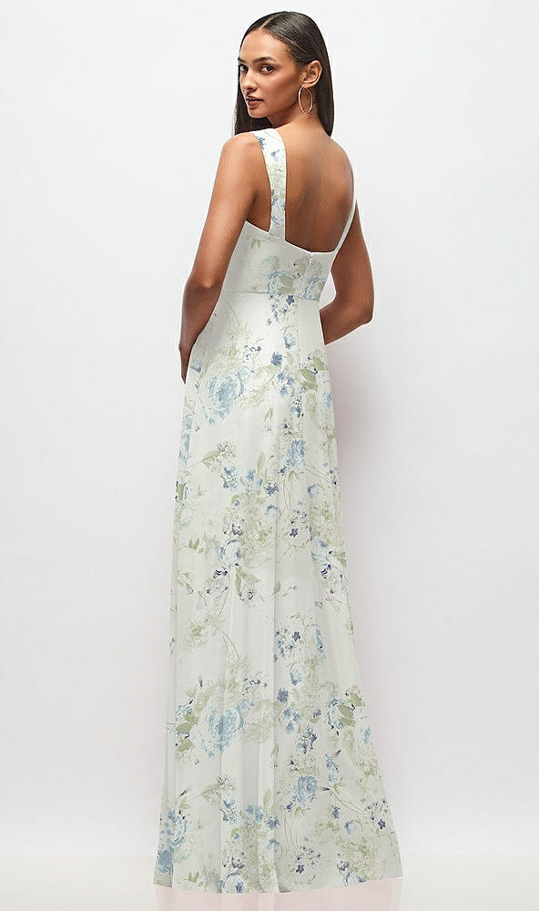 Back View - Bleu Garden Contoured Wide Strap Sweetheart Maxi Dress