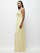 Side View Thumbnail - Butter Yellow Contoured Wide Strap Sweetheart Maxi Dress