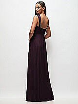 Rear View Thumbnail - Deep Plum Contoured Wide Strap Sweetheart Maxi Dress