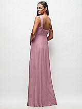 Rear View Thumbnail - Dusty Pink Contoured Wide Strap Sweetheart Maxi Dress