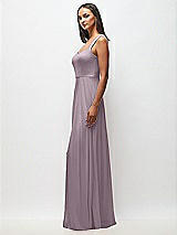 Side View Thumbnail - Lilac Dusk Contoured Wide Strap Sweetheart Maxi Dress
