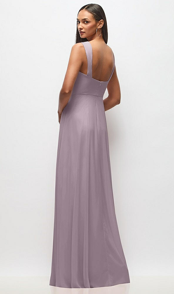 Back View - Lilac Dusk Contoured Wide Strap Sweetheart Maxi Dress