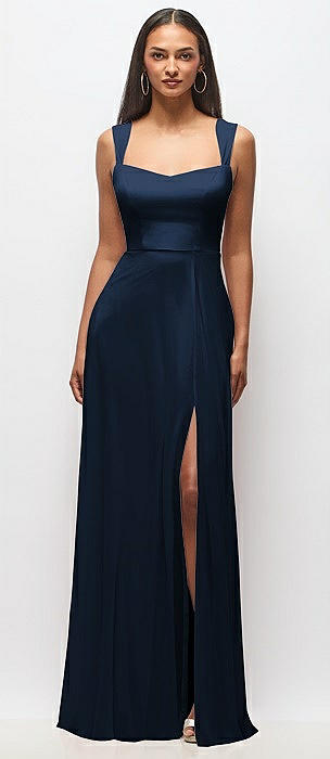 Contoured Wide Strap Sweetheart Maxi Dress