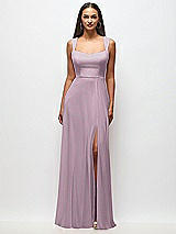 Front View Thumbnail - Suede Rose Contoured Wide Strap Sweetheart Maxi Dress