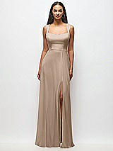 Front View Thumbnail - Topaz Contoured Wide Strap Sweetheart Maxi Dress