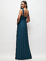 Rear View Thumbnail - Atlantic Blue Contoured Wide Strap Sweetheart Maxi Dress