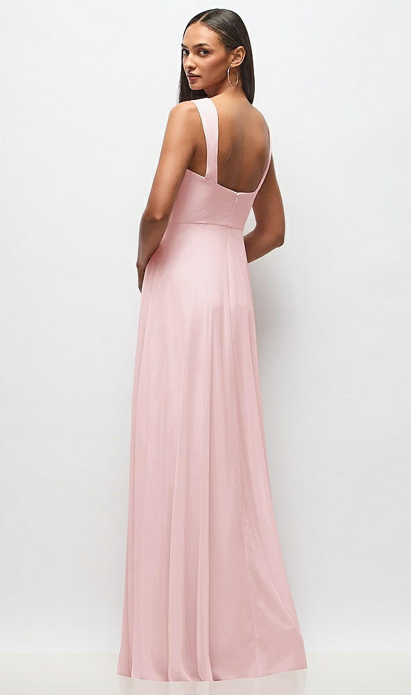 Back View - Ballet Pink Contoured Wide Strap Sweetheart Maxi Dress