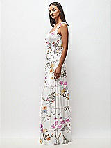 Side View Thumbnail - Butterfly Botanica Ivory Contoured Wide Strap Sweetheart Maxi Dress