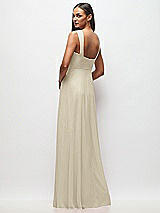 Rear View Thumbnail - Champagne Contoured Wide Strap Sweetheart Maxi Dress