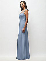 Side View Thumbnail - Cloudy Contoured Wide Strap Sweetheart Maxi Dress
