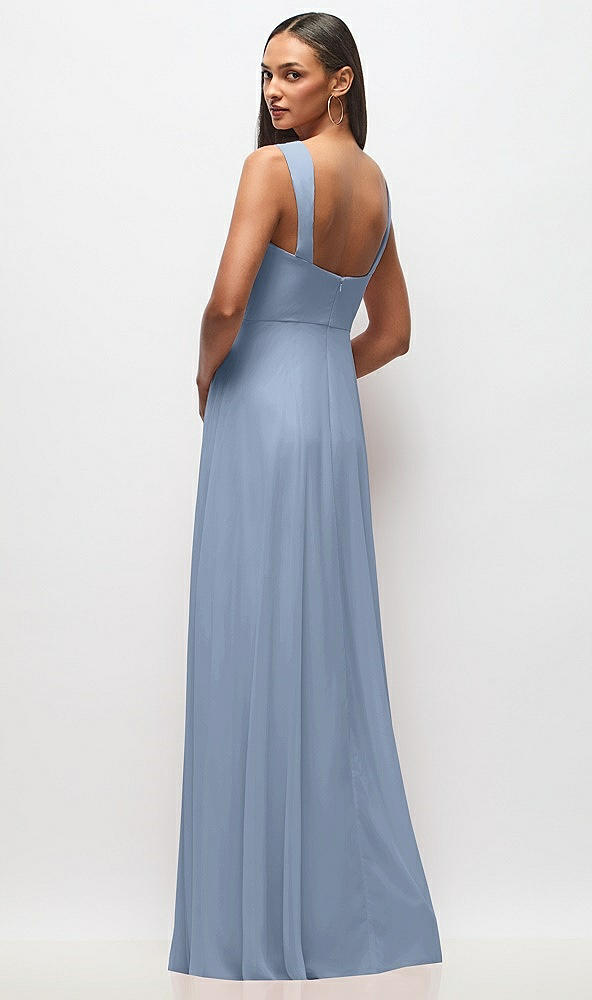 Back View - Cloudy Contoured Wide Strap Sweetheart Maxi Dress