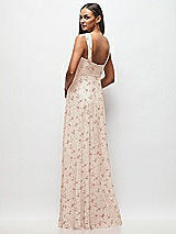 Rear View Thumbnail - Coquette Floral Print Contoured Wide Strap Sweetheart Maxi Dress