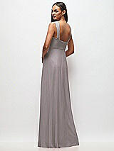 Rear View Thumbnail - Cashmere Gray Contoured Wide Strap Sweetheart Maxi Dress