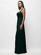 Side View Thumbnail - Evergreen Contoured Wide Strap Sweetheart Maxi Dress