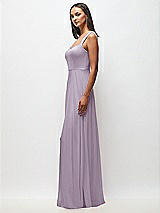 Side View Thumbnail - Lilac Haze Contoured Wide Strap Sweetheart Maxi Dress