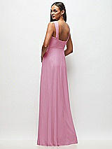 Rear View Thumbnail - Powder Pink Contoured Wide Strap Sweetheart Maxi Dress