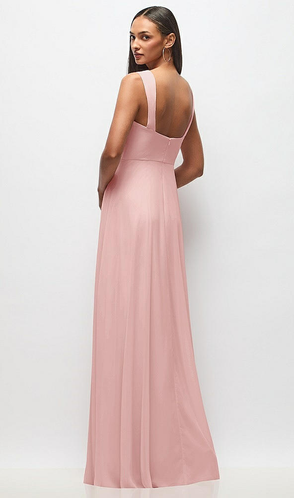 Back View - Rose Contoured Wide Strap Sweetheart Maxi Dress