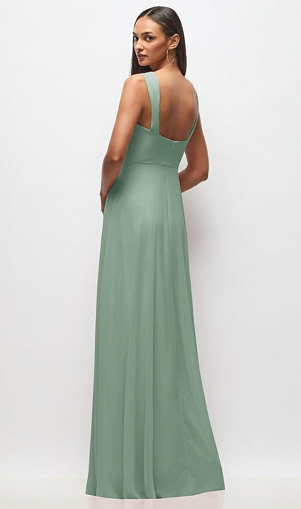 Back View - Seagrass Contoured Wide Strap Sweetheart Maxi Dress