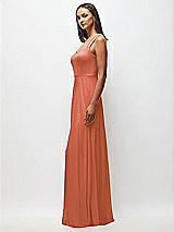 Side View Thumbnail - Terracotta Copper Contoured Wide Strap Sweetheart Maxi Dress