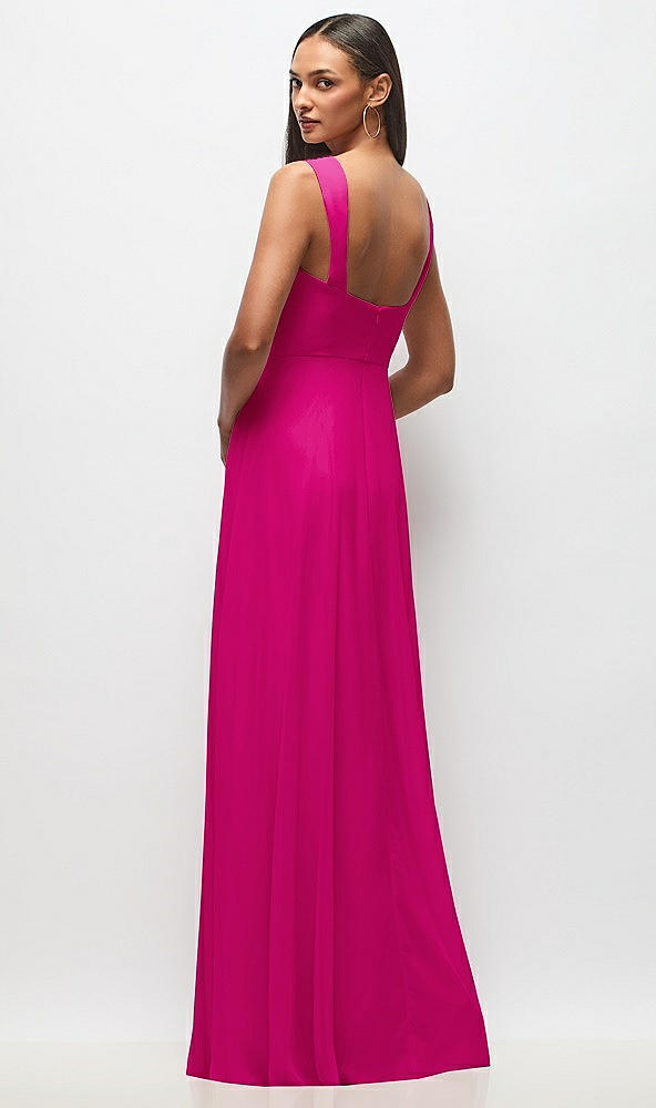 Back View - Think Pink Contoured Wide Strap Sweetheart Maxi Dress
