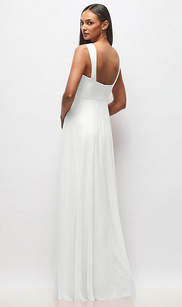 Back View - White Contoured Wide Strap Sweetheart Maxi Dress