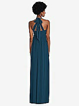Alt View 5 Thumbnail - Atlantic Blue Convertible Tie-Shoulder Empire Waist Maxi Dress
