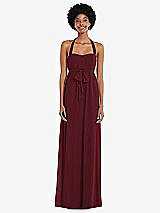 Alt View 1 Thumbnail - Cabernet Convertible Tie-Shoulder Empire Waist Maxi Dress