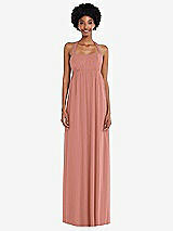 Alt View 4 Thumbnail - Desert Rose Convertible Tie-Shoulder Empire Waist Maxi Dress