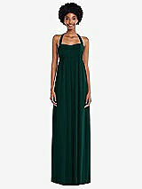 Alt View 4 Thumbnail - Evergreen Convertible Tie-Shoulder Empire Waist Maxi Dress