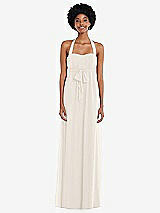 Alt View 1 Thumbnail - Ivory Convertible Tie-Shoulder Empire Waist Maxi Dress