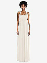 Alt View 4 Thumbnail - Ivory Convertible Tie-Shoulder Empire Waist Maxi Dress